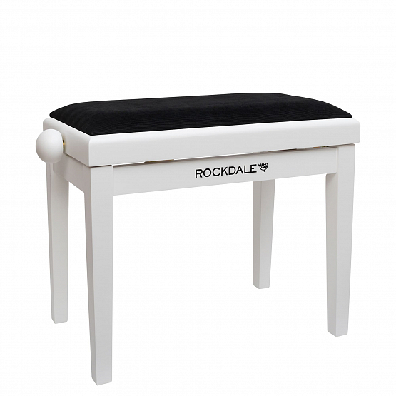 Банкетка с регулировкой высоты для пианиста ROCKDALE Rhapsody 131 SV White Black | Музыкальные инструменты ROCKDALE