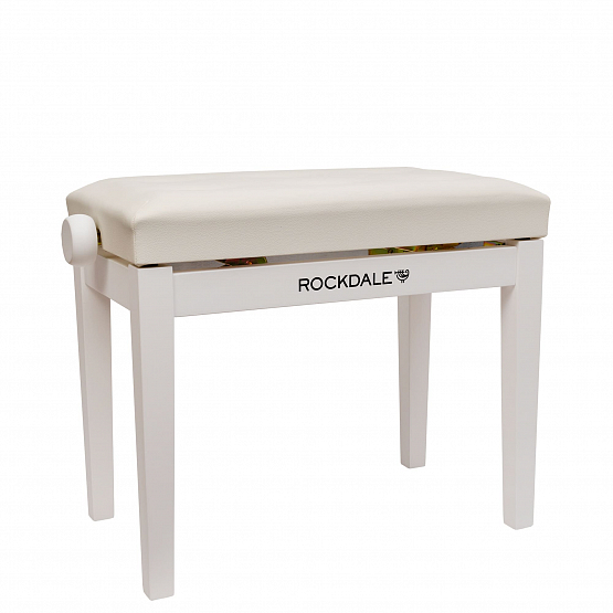 Банкетка с регулировкой высоты для пианиста ROCKDALE Rhapsody 130 White | Музыкальные инструменты ROCKDALE